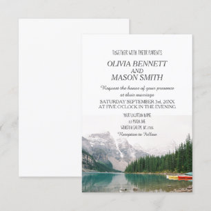Invitation Mariage campagnard de Winter Rocky Mountain Lake