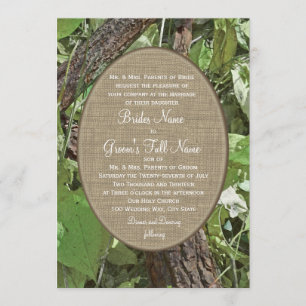 Invitation Mariage campagnard de Woodland et Burlap
