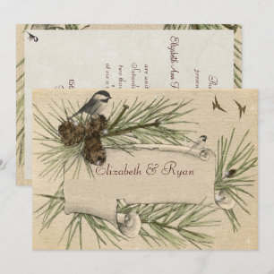 Invitation Mariage campagnard d'hiver vintage