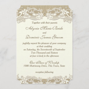 Invitation Mariage campagnard élégant