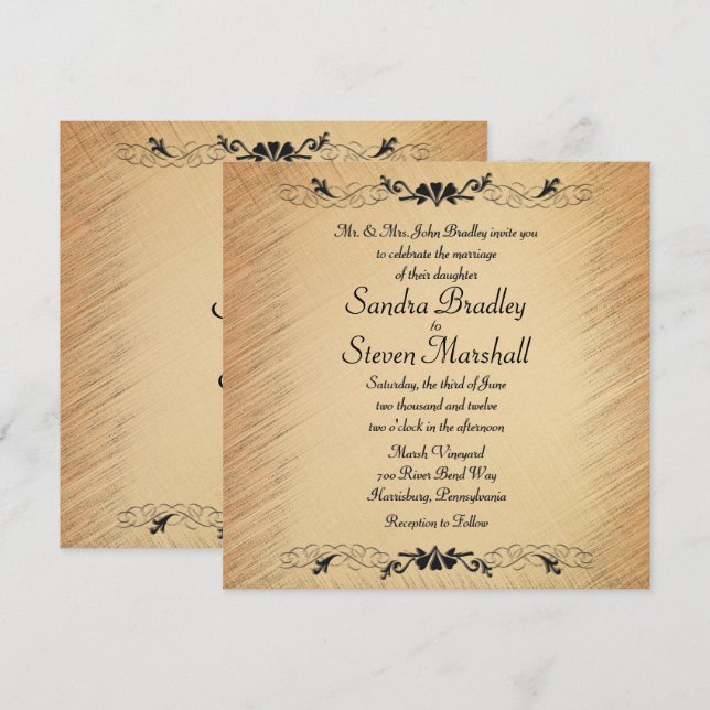 Invitation Mariage campagnard rustique (Devant / Derrière)