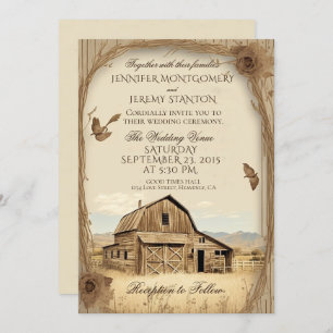 Invitation Mariage campagnard rustique