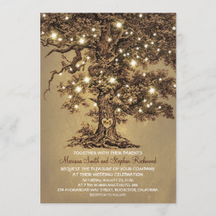 Invitation Mariage campagnard rustique arboré et à chaîne