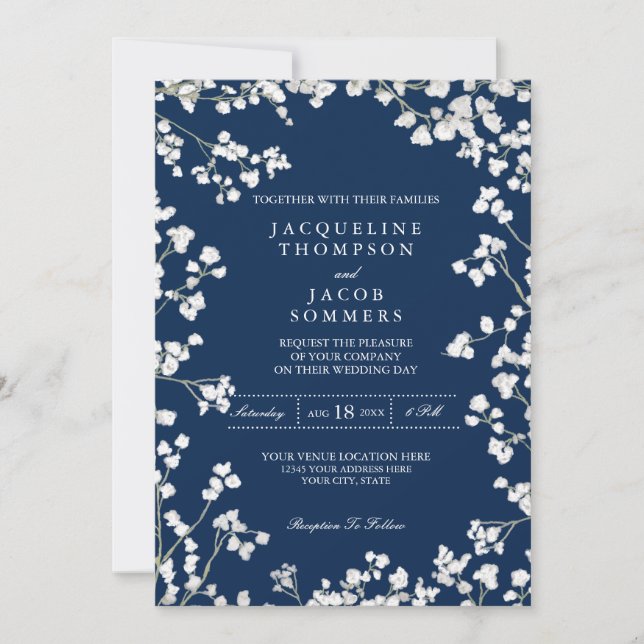 Invitation Mariage campagnard rustique de la couronne de fleu (Devant)