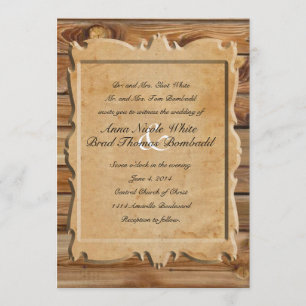 Invitation Mariage campagnard Rustique Parchment W