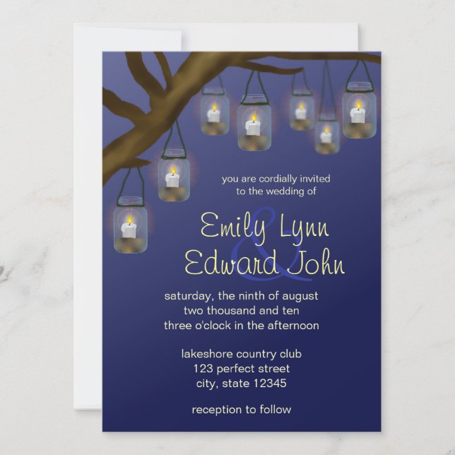 Invitation Mariage Candle Mason Jars (Devant)