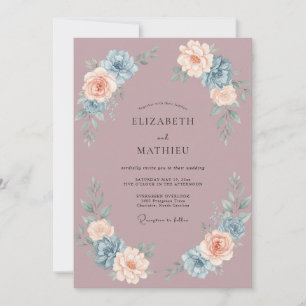 Invitation Mariage Captivant de Mauve dans la Nature