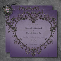 Mariage cardiaque gothique noir et violet