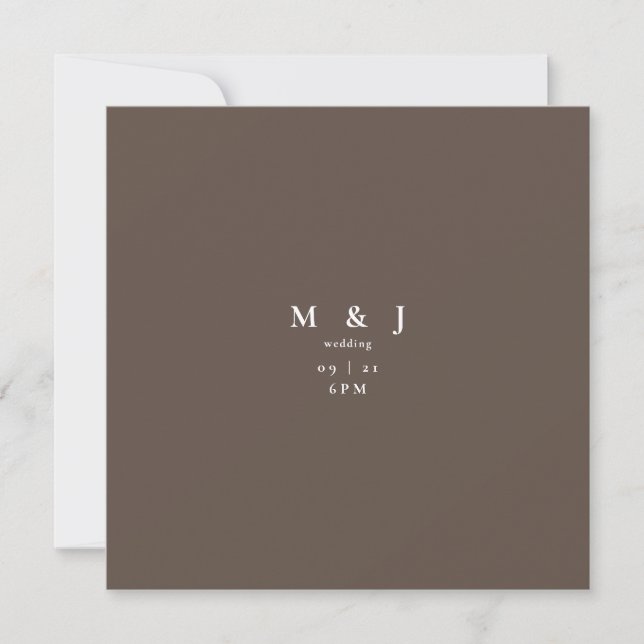 Invitation Mariage Carré au chocolat moderne élégant et simpl (Devant)