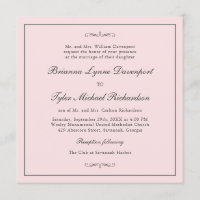 Mariage Carré classique simple Elegance Blush Pink