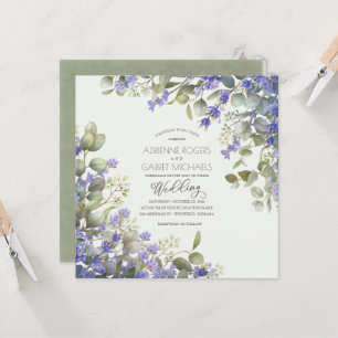 Invitation Mariage Carré Eucalyptus & Lavender
