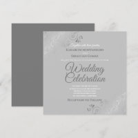 Mariage Carré gris élégant Silver Filigree
