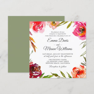 Invitation Mariage Carré Radiant Romance