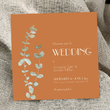 Mariage Carré Terracotta Eucalyptus Deco