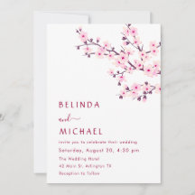 Mariage Casual Fleurs de Cerisier Roses et Blanche