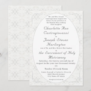 Invitation Mariage catholique de la dentelle vintage