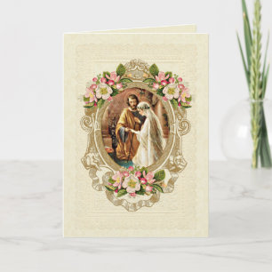 Invitation Mariage Catholique Élégant Traditionnel Vintage