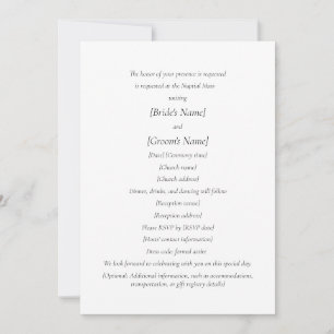 Invitation Mariage catholique   Hébergement de mariée et de c