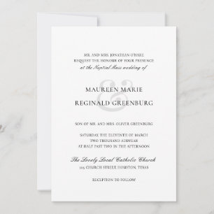 Invitation Mariage catholique traditionnel élégant