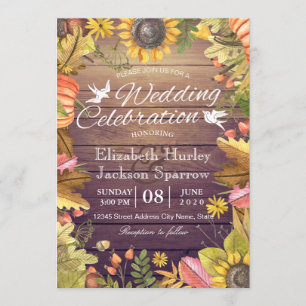 Invitation Mariage Célébration Automne Feuille d'érable Citro