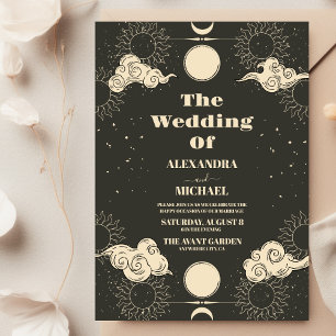 Invitation Mariage céleste Boho Tarot Star 