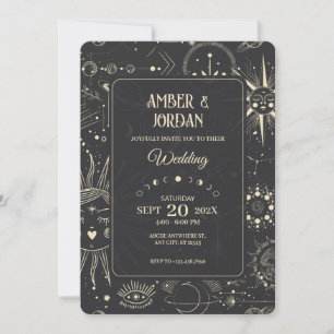 Invitation Mariage céleste de l'astrologie bohémienne