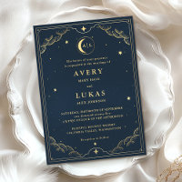 Mariage céleste de minuit bleu étoiles de lune