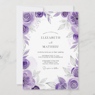 Invitation Mariage Céleste de Printemps au Lavande