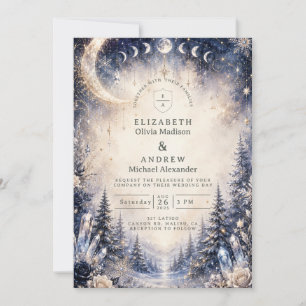Invitation Mariage céleste d'hiver intemporel