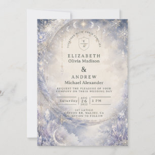 Invitation Mariage céleste hivernal éthéré