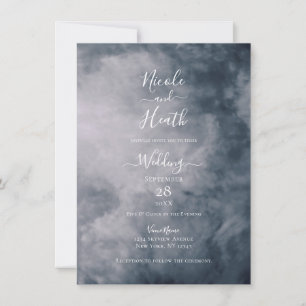 Invitation Mariage céleste Moody Blue Sky Nuds