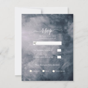Invitation Mariage céleste Moody Blue Sky Nuds RSVP