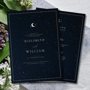 Invitation Mariage céleste Nuit étoilée Ciel élégant Mariage