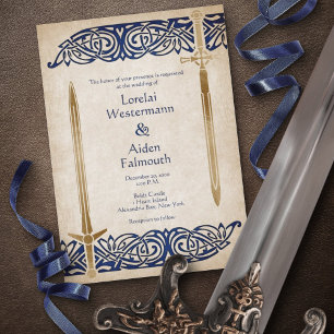 Invitation Mariage celtique à l'épée