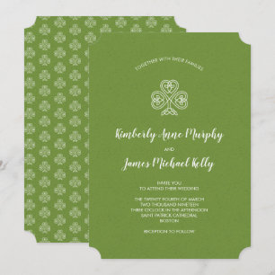 Invitation Mariage celtique de shamrock de noeud