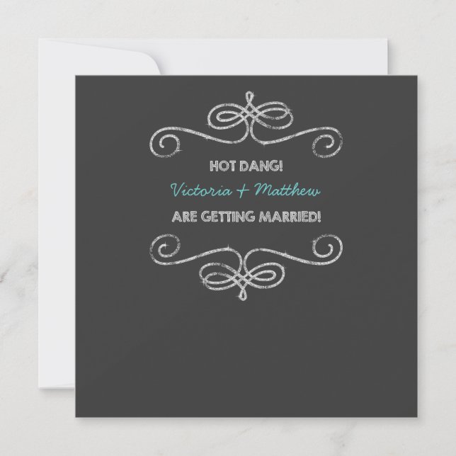 Invitation Mariage Chalkboard Vintage Hot Dang (Devant)