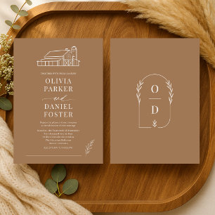 Invitation Mariage Champêtre à la Ferme Ligne d'Art