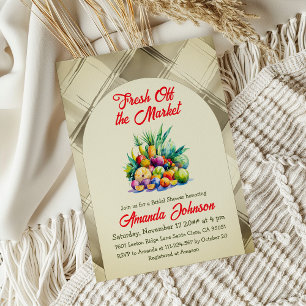 Invitation Mariage champêtre avec des fruits frais du marché