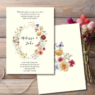 Invitation Mariage champêtre bohème aux fleurs sauvages
