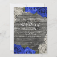 Mariage Champêtre Bois Rustique Crème Lace Roses B