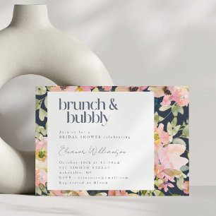 Invitation Mariage Champêtre Bulle de Savon Fleurs Aquarelle