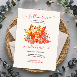 Invitation Mariage Champêtre de Fleurs Sauvages et Champignon