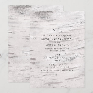 Invitation Mariage Champêtre de Grange Rustique en Bois de Bo