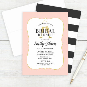 Invitation Mariage Champêtre Doré Blush pour le Petit Déjeune