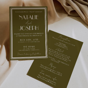 Invitation Mariage Champêtre Élégant Rétro Tout Compris