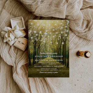 Invitation Mariage champêtre en plein air dans un cadre boisé