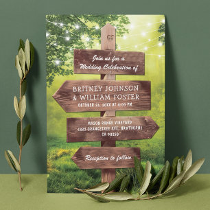Invitation Mariage champêtre et fantaisiste en forêt
