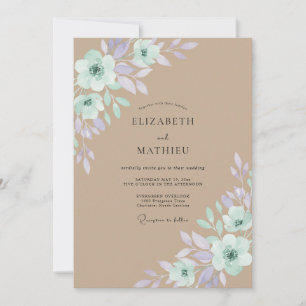 Invitation Mariage Champêtre Fantaisiste Brun