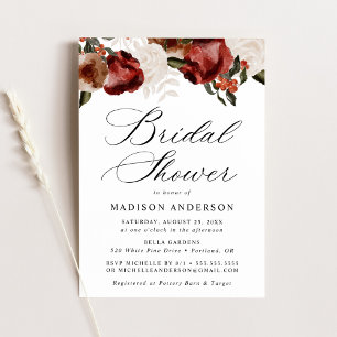 Invitation Mariage champêtre : Fête prénuptiale aux roses Bou