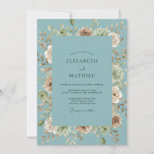 Invitation Mariage Champêtre Fleur de Mauve Clair sous la Lun
